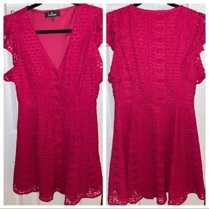 Lulu's Red Lace Mini Dress